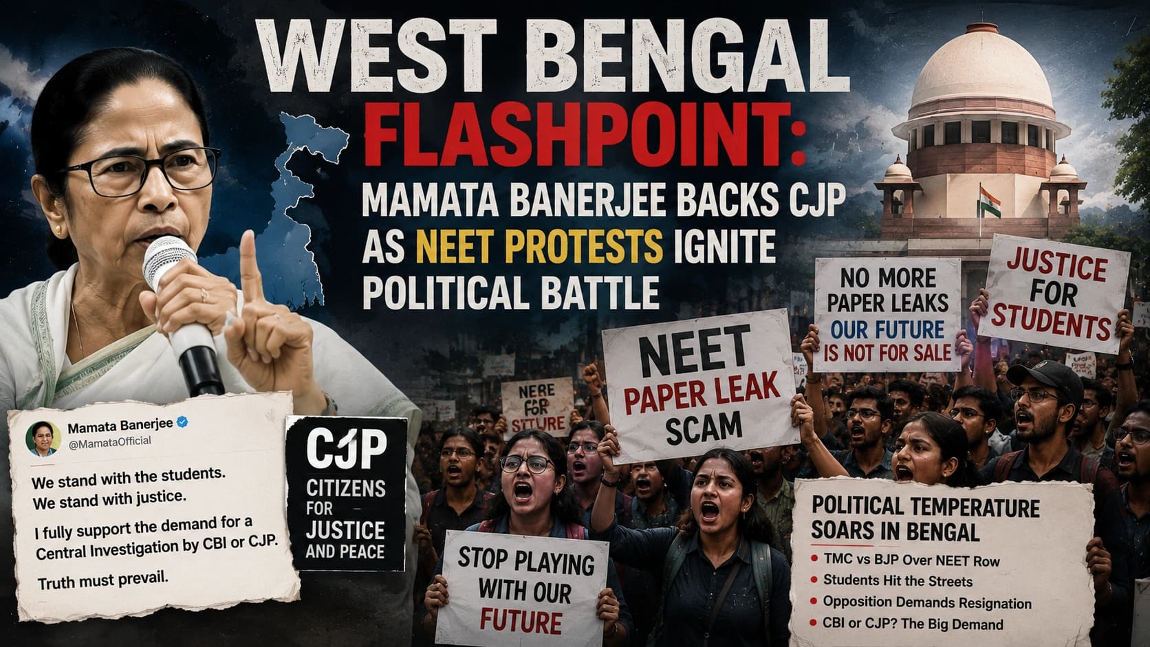 Mamata Banerjee with CJP supporters