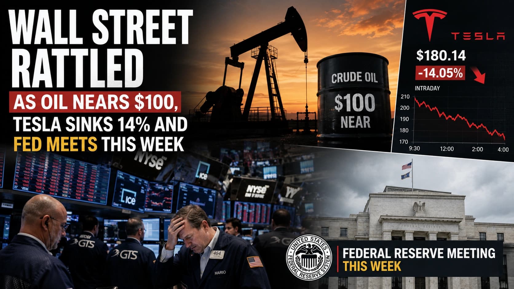 Wall Street Rattled as Oil Nears $100